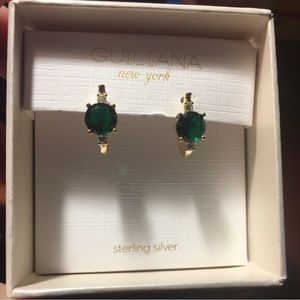 NIB Guiliana sterling silver emerald earrings